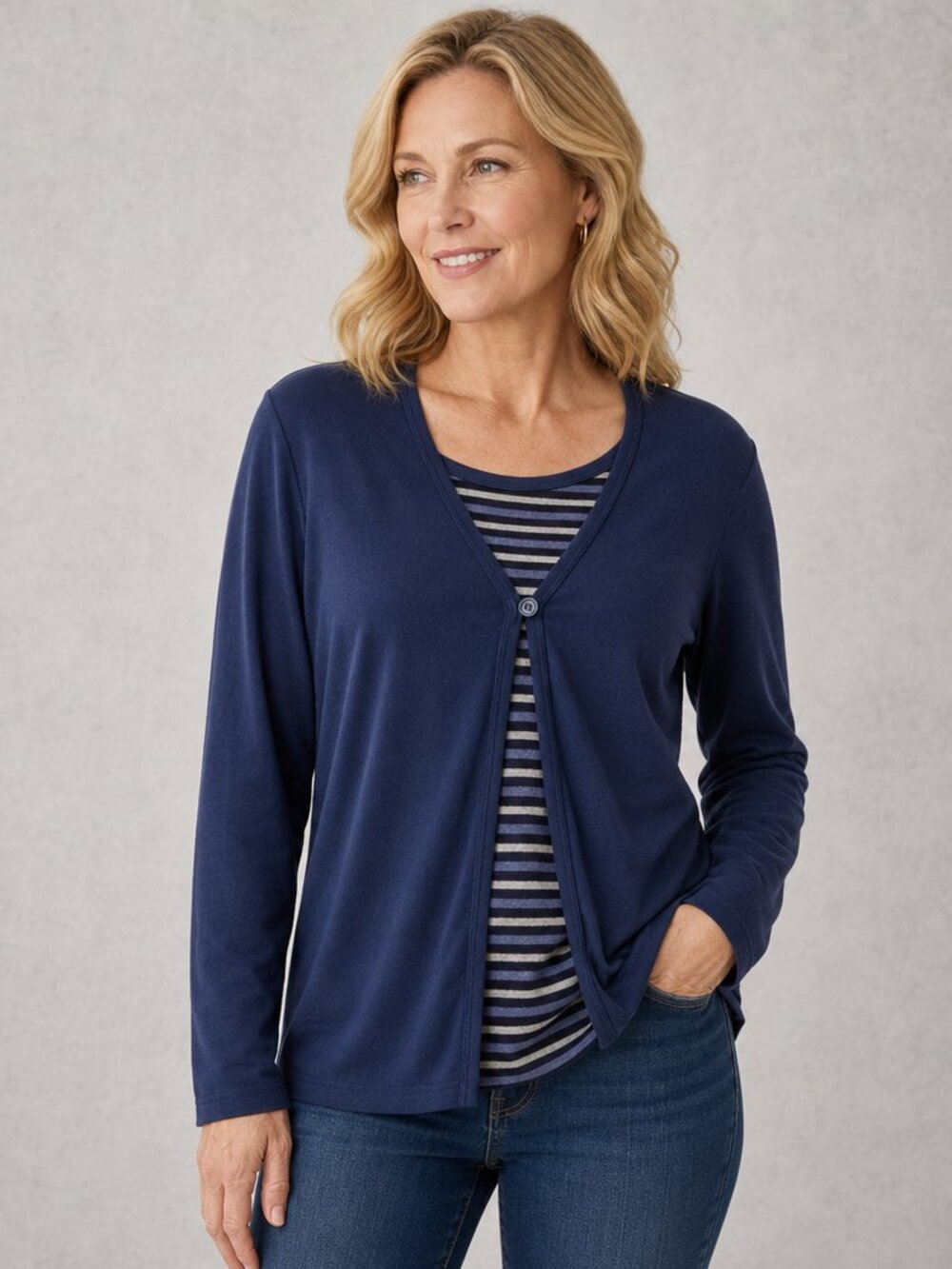 Steven Ross Layered Look Long Sleeve Sweater